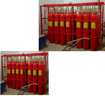 Een zeer efficiënt gemengd gasbrandblussysteem kan worden gebruikt op bemande plaatsen